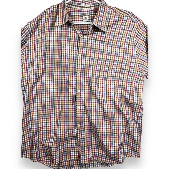 Peter Millar Collection Mens Size XL 100% Cotton Button Down Multi Plaid Shirt - Picture 9 of 9